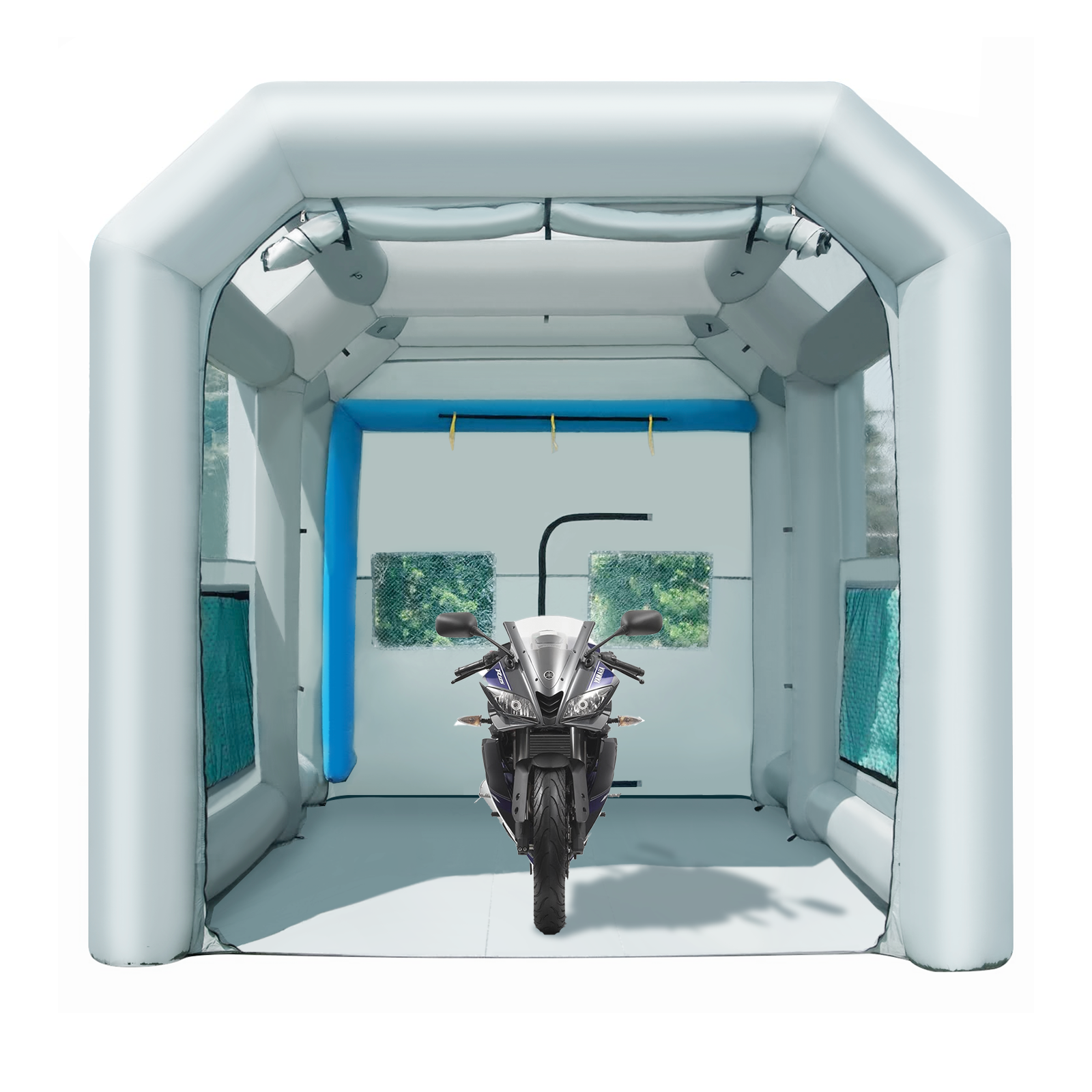 Front View of 12.5x11.2x11.2FT Inflatable Paint Booth