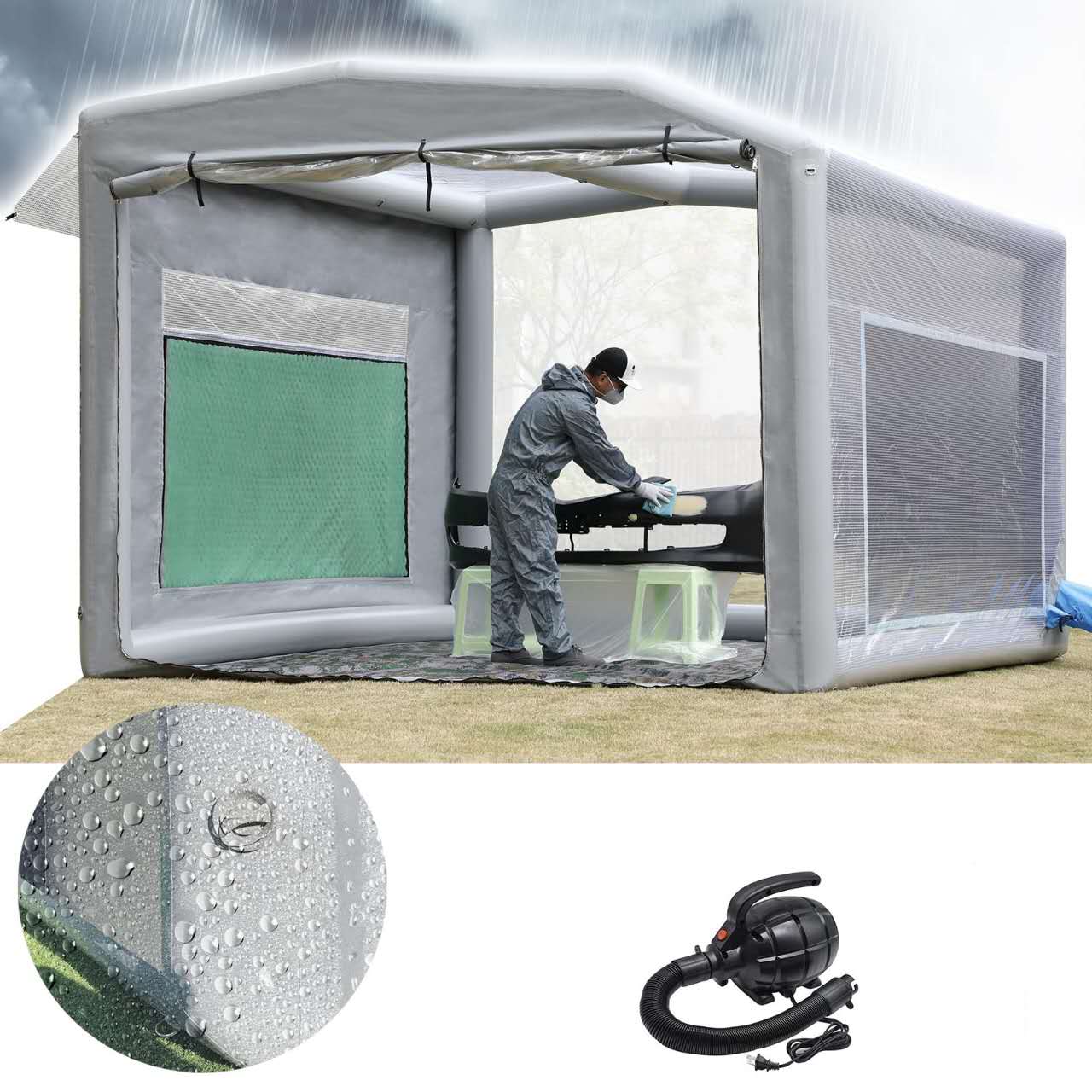 without blower of 13x11.5x10Ft airtight paint booth
