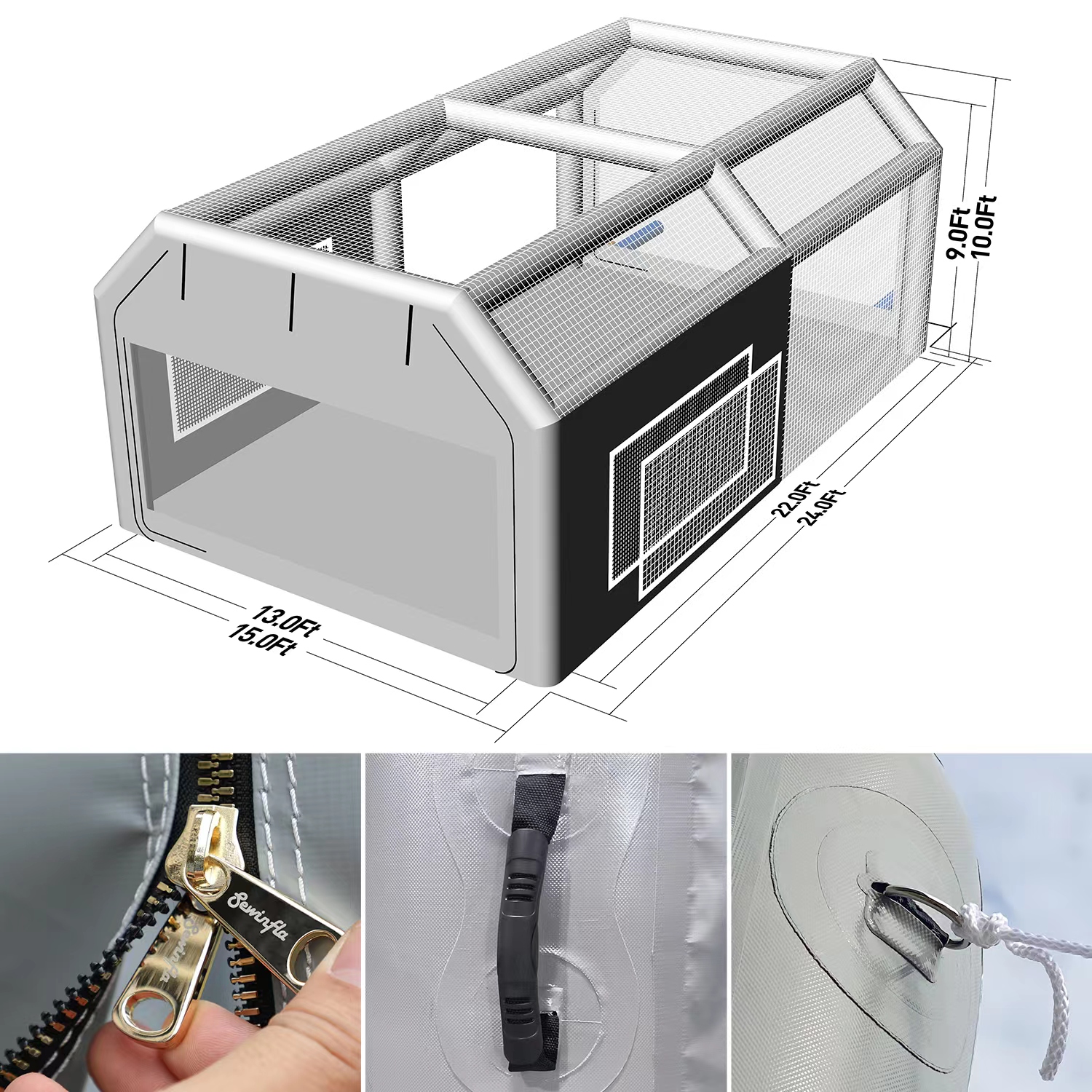 %E2%80%8Bairtight paint booth 24x15x10ft details