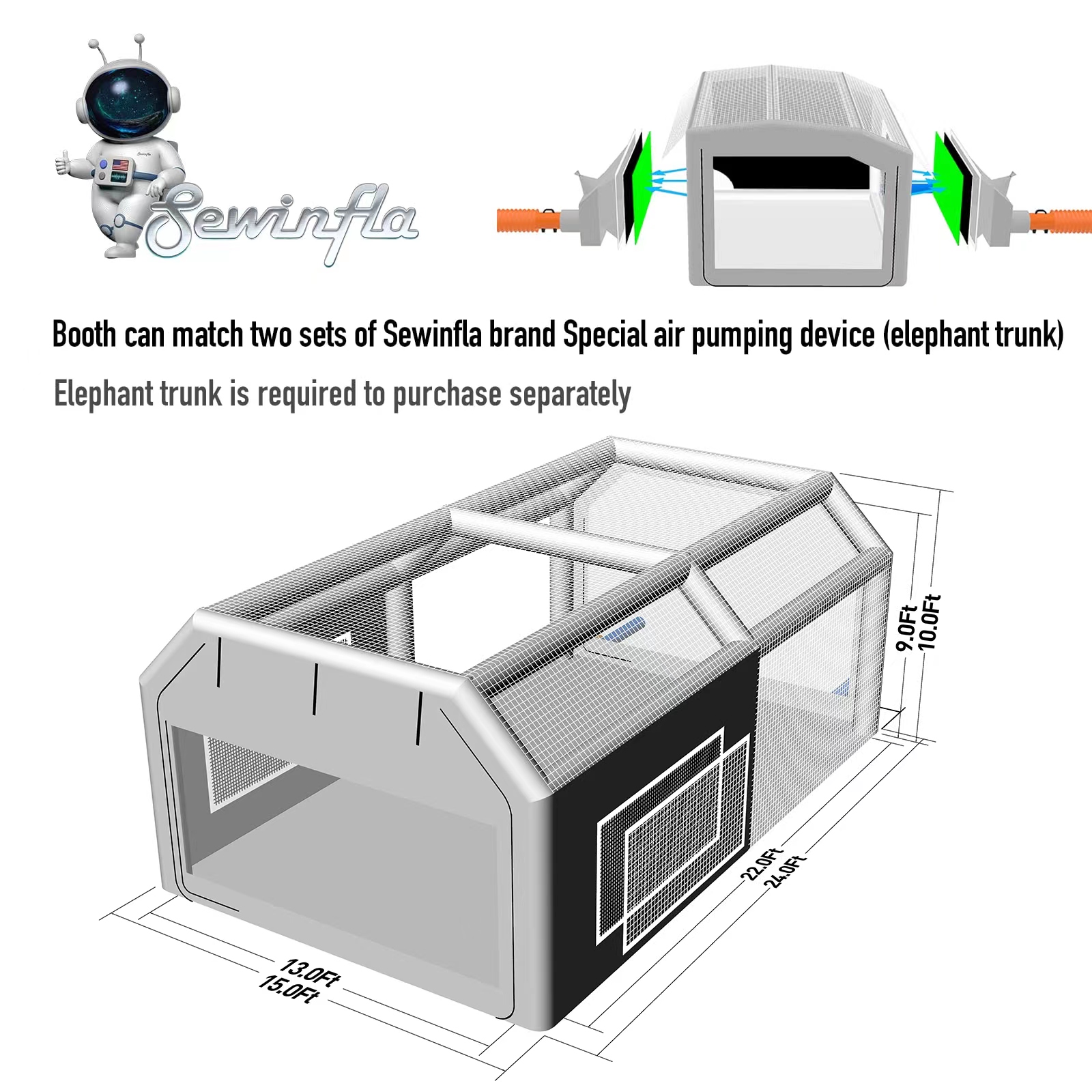 %E2%80%8Bairtight paint booth 24x15x10ft size