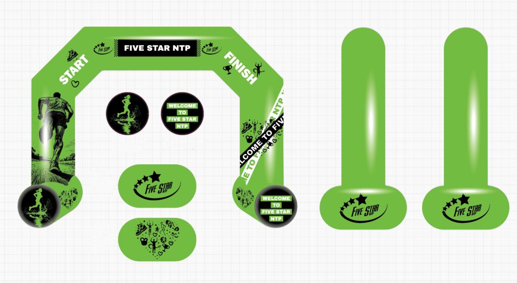 Custom FIVE STAR NTP Inflatable Arch 15 x 11.2ft with Powerful Blower - Sewinfla Official Online Store