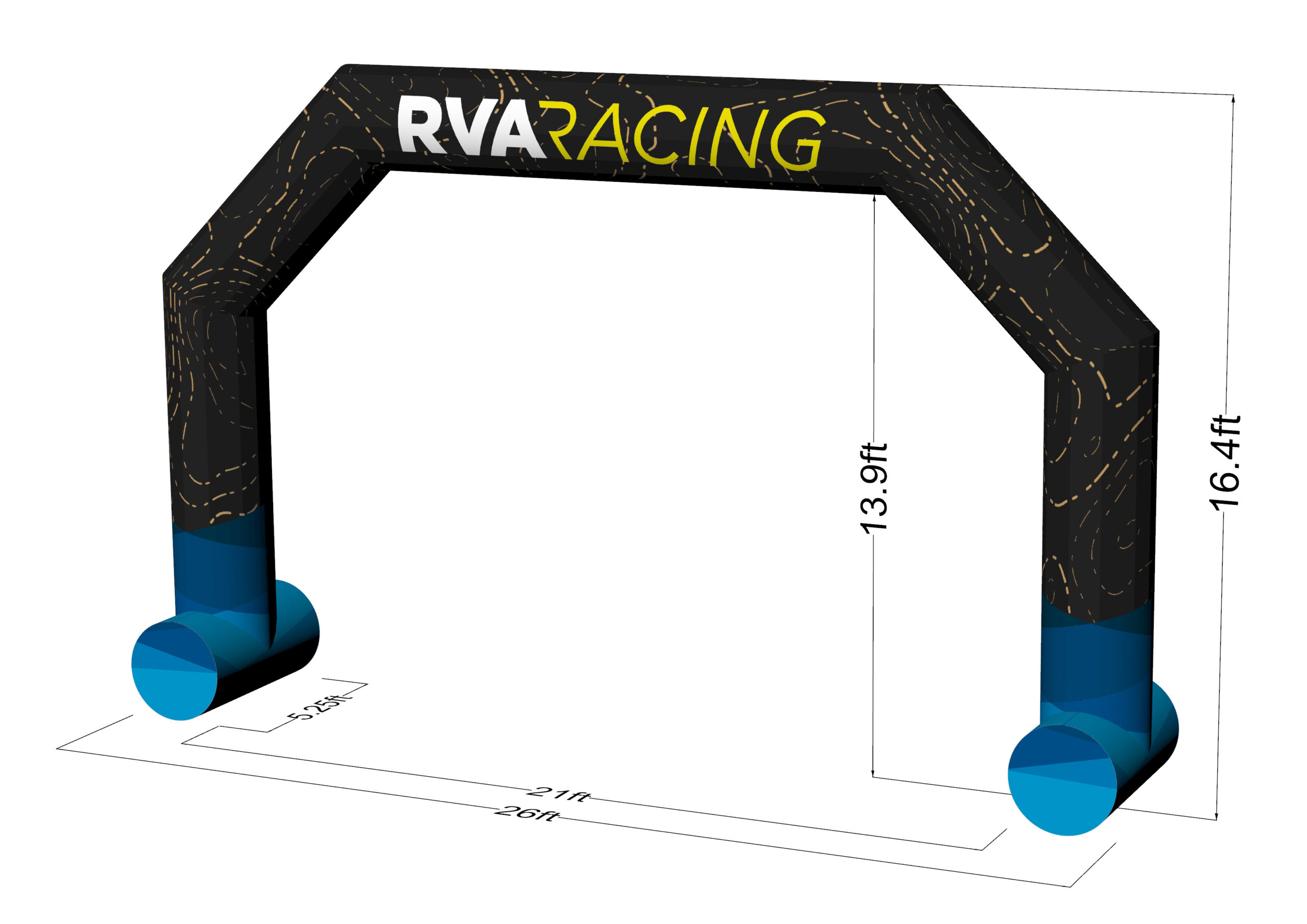 Custom RVA RACING Inflatable Arch 26 x 16.4ft with Powerful Built-in Blower - Image 5