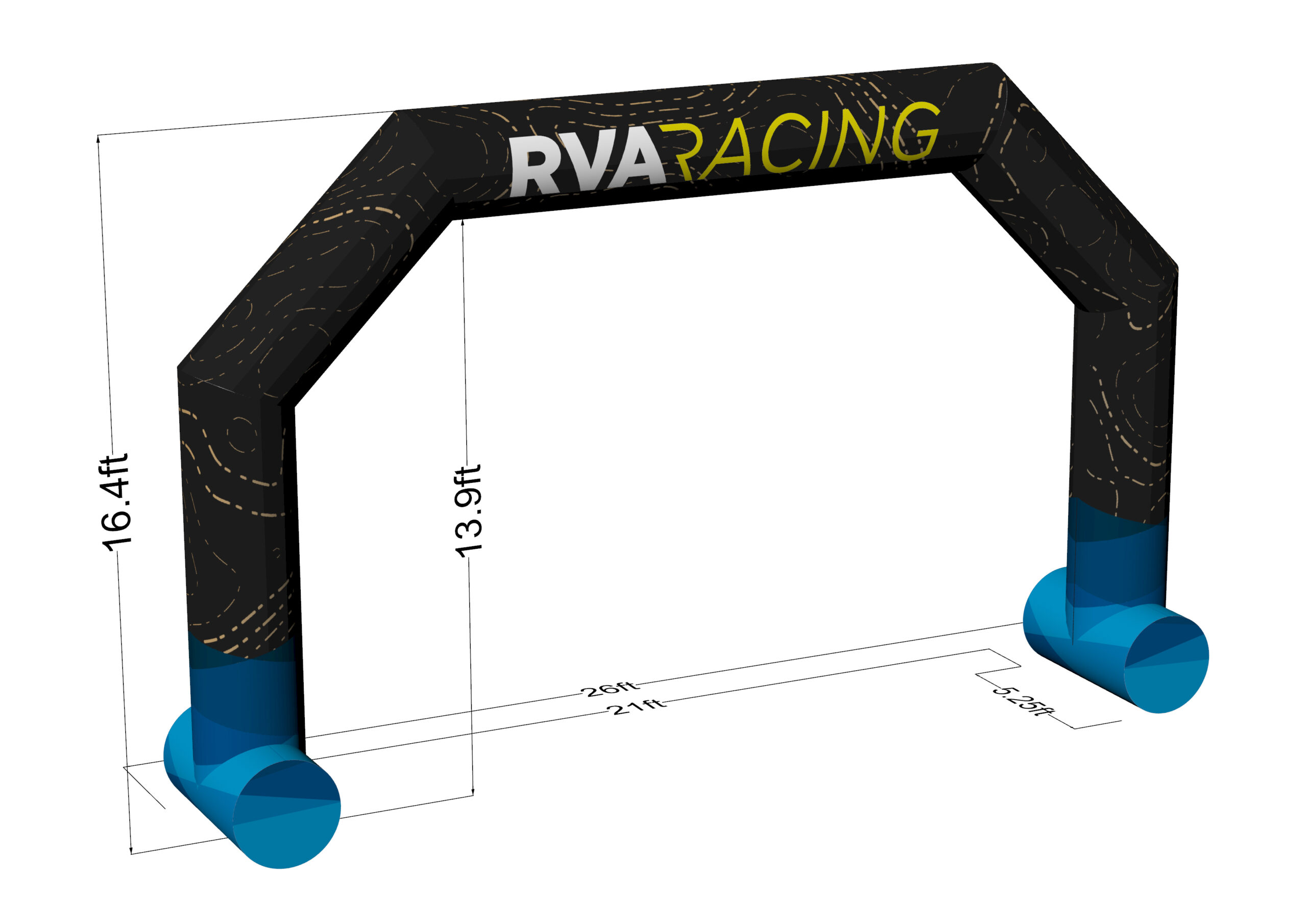 Custom RVA RACING Inflatable Arch 26 x 16.4ft with Powerful Built-in Blower - Image 3