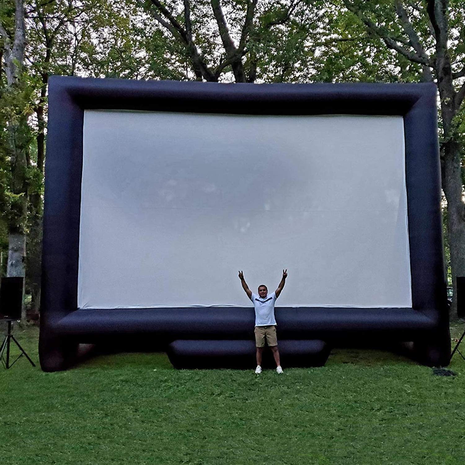 33Ft Outdoor Inflatable Movie Projector Screen with Blower Supports Front and Rear Projection - Image 6