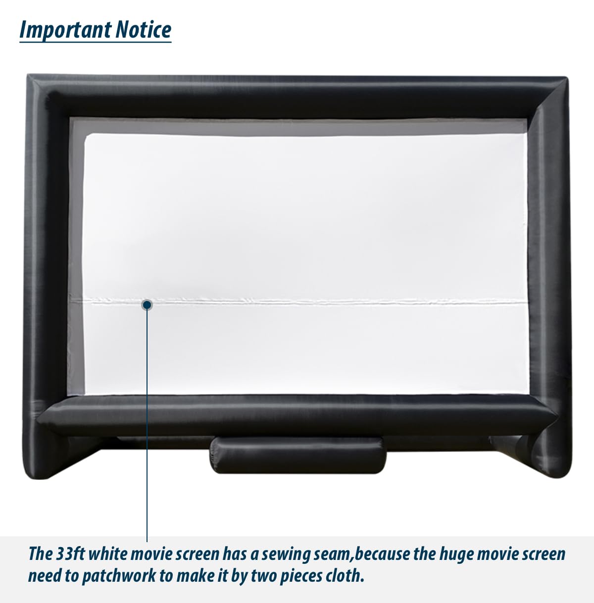 33Ft Outdoor Inflatable Movie Projector Screen with Blower Supports Front and Rear Projection - Image 5