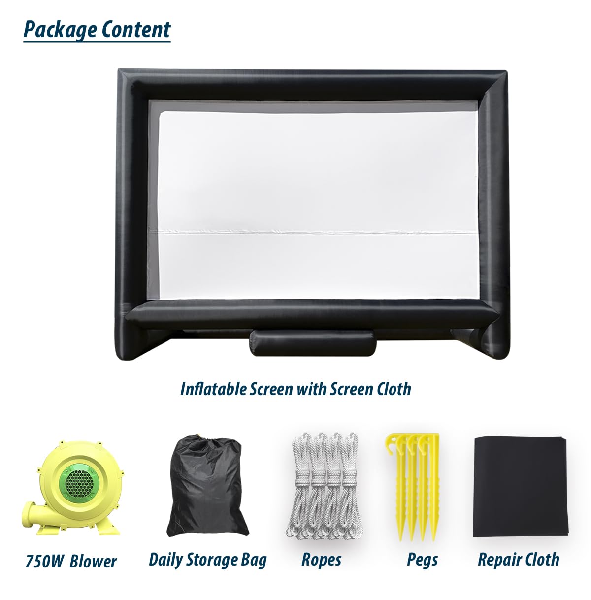 33Ft Outdoor Inflatable Movie Projector Screen with Blower Supports Front and Rear Projection - Image 8