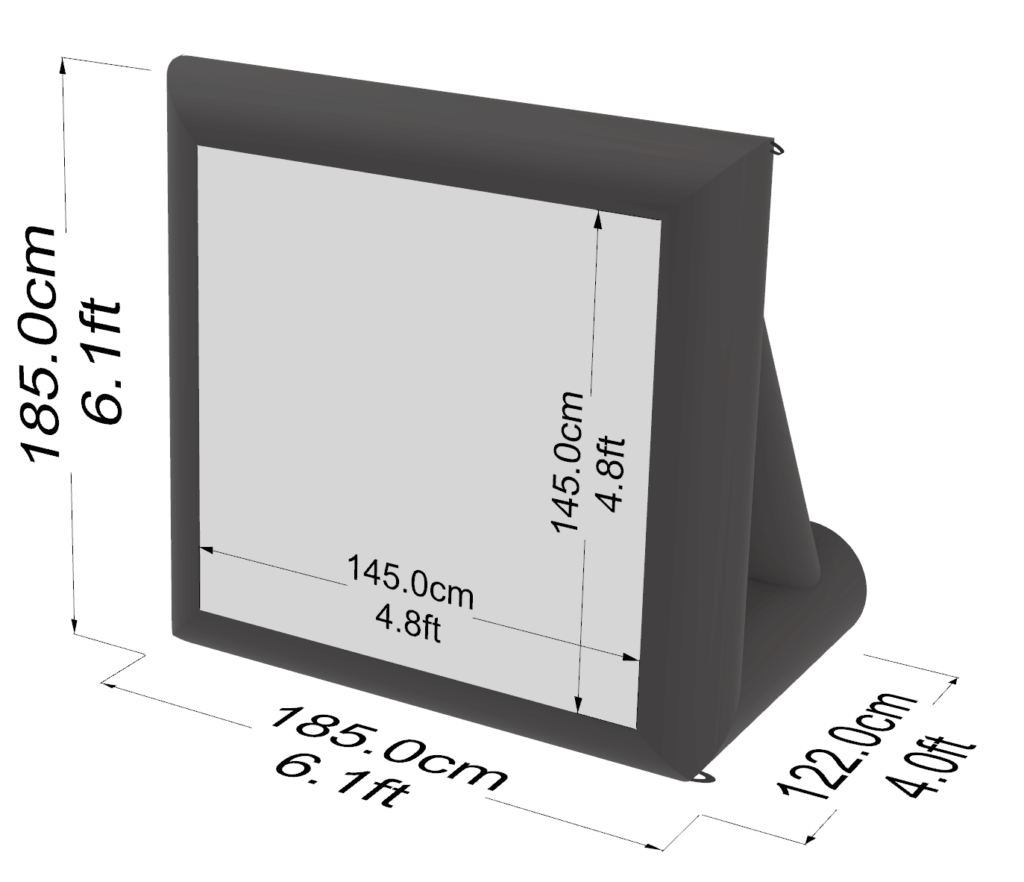 Inflatable Photo Backdrop 6.1 x 6.1Ft - Black Inflatable Frame x2 and 15pcs Detachable Backdrop Cloth 57 x 57 inch - ...