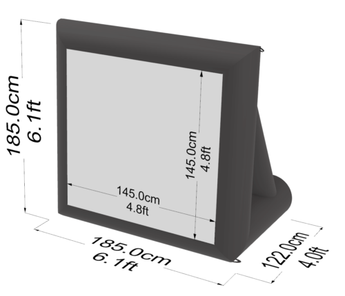 Inflatable Photo Backdrop 6.1 x 6.1Ft - Black Inflatable Frame x2 and 15pcs Detachable Backdrop Cloth 57 x 57 inch