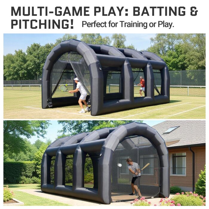 Inflatable Batting Cage 20x11.5x9.8FT for Baseball Practice with Blower ...
