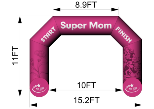 Custom Super Mom Inflatable Arch 15.2 x 11ft with Powerful Blower