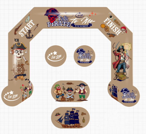 Custom Talk Pirate to Me Inflatable Arch 15.2 x 11ft with Powerful Blower