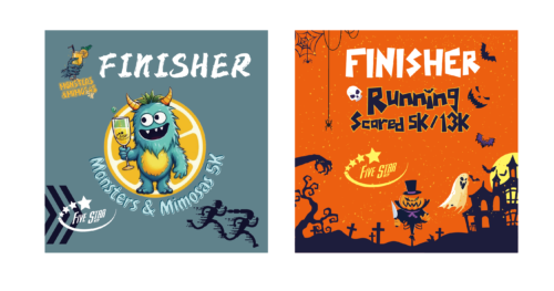 Detachable Backdrop Cloth 57 x 57 inch - 3pcs Monsters and Mimosas 5K and 4pcs Running Scared 5K/13K