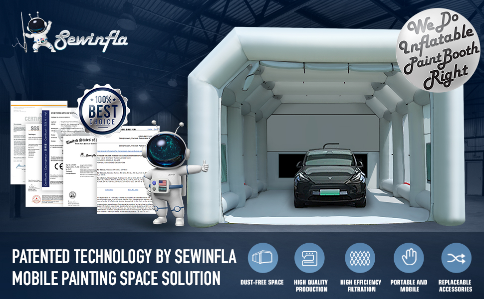 sewinfla-aplus-00_bcde0608 Sewinfla 12.5x11.2x11.2Ft inflatable paint booth with dual blowers and air filter system
