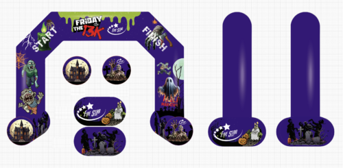 Custom Friday the 13K Inflatable Arch 15.2 x 11ft with Powerful Blower